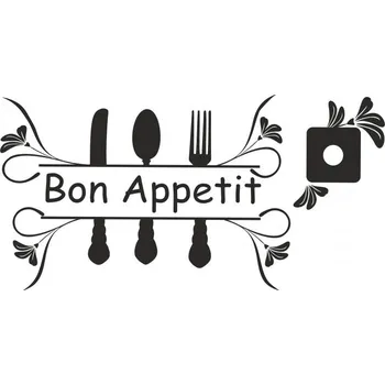 Samolepící dekorace Nálepka na zeď s textem BON APPETIT 50 x 100 cm