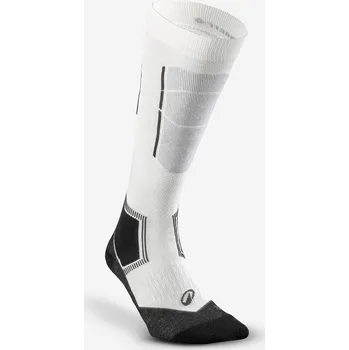 Pánské ponožky WEDZE Lyžařské podkolenky z vlny merino 500 pro dospělé 41/43 BÍLÁ|ČERNÁ