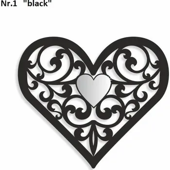 Dekorace na stěnu ve tvaru srdce Černá