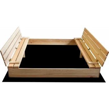 Pískoviště Dětské dřevěné pískoviště s lavicemi 160 x 160 cm - uzavíratelné