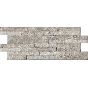 Obklad Brickup Ocean Travertino Storm - obkládačka 16x40 šedá BKP914