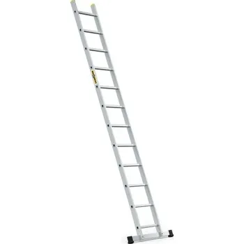 Žebřík Hliníkový jednodílný opěrný žebřík, 12 příček a nosnost 150 kg