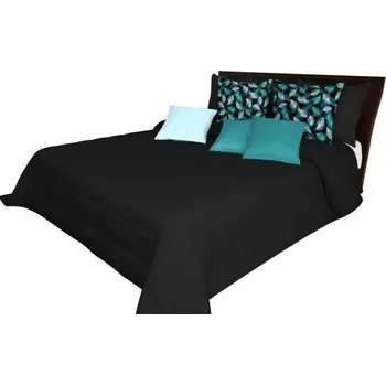 Přehoz na lůžko Černá přikrývka na postel s pruhovaným prošíváním Šířka: 75 cm | Délka: 220 cm