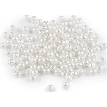 Korálek Skleněné voskové perly vroubkované Ø4 mm Varianta: 1 bílá, Balení: 20 g