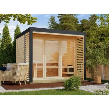 Sauna Finská sauna – KARIBU ARES 3 (natur / antracit)