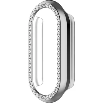 Příslušenství k chytrým hodinkám Ochranný rámeček s kamínky pro Mi Band 8/9/10 Barevná varianta: Stříbrná