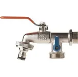 Zahradní ventil 3/4" M s přípojkou na hadici a výstupem 1"