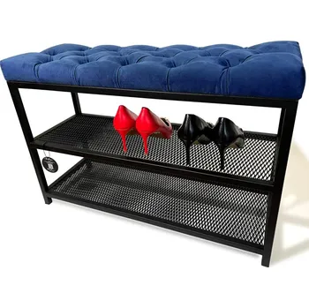 Botník Botník s čalouněným sedákem 80 cm - více barev modrá