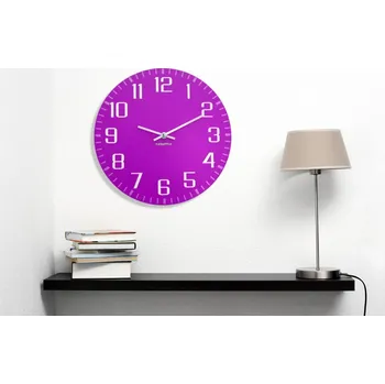 Hodiny Hodiny s tichým chodem fialové barvy