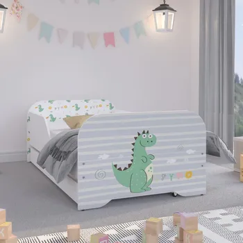 Dětská postel Pohádkově krásná dětská postel 140 x 70 cm s dráčkem