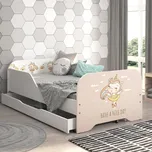 Dětská postel 140 x 70 cm s motivem jednorožce