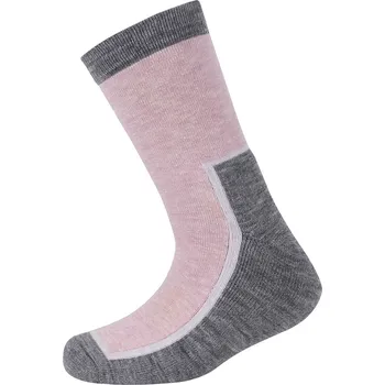 Dva páry merino ponožek NEVADA s vlněným froté šedá/růžová SAFA Velikost: 27-30