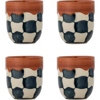 Stolování Šálky v sadě 4 ks z kameniny 375 ml Check – Bloomingville ID_1813250