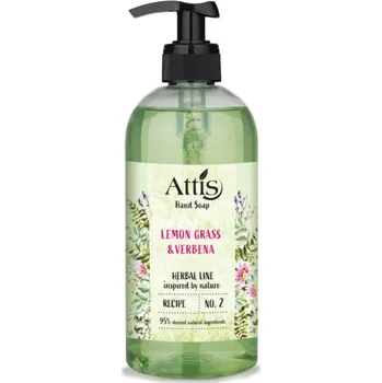 Mýdlo Tekuté mýdlo s pumpičkou Attis Herbal line, Lemon grass & Verbena - 500 ml