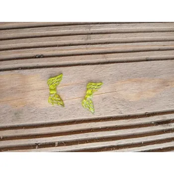 Materiál na výrobu šperku andělská křídla - plast, 20 x 10 mm, zelená