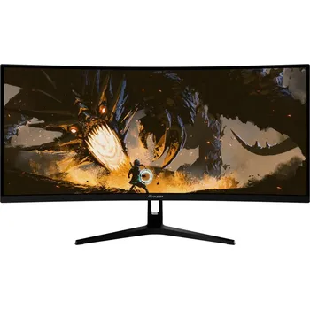 Monitor Arozzi Nova 34T2K165 Black 34" LED monitor, herní, prohnutý, 34", VA, 3440×1440, 21:9, 1ms, 165Hz, 2× HDMI, 2× DisplayPort, repro, černý, en. tř. F AZ-NO-34T2K165-BK