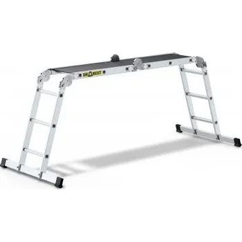 Žebřík Kloubový univerzální hliníkový žebřík s plošinou a nosností 150 kg