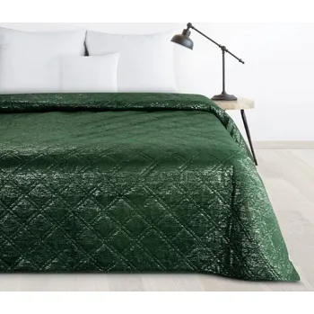 Přehoz na lůžko Luxusní velurový přehoz se stříbrným potiskem - zelený Šířka: 200 cm | Délka: 220 cm