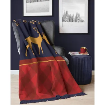 deka Vánoční kostkovaná deka se střapci Šířka: 150 cm | Délka: 200 cm