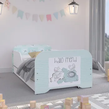 Dětská postel Roztomilá dětská postel s myškami 160 x 80 cm