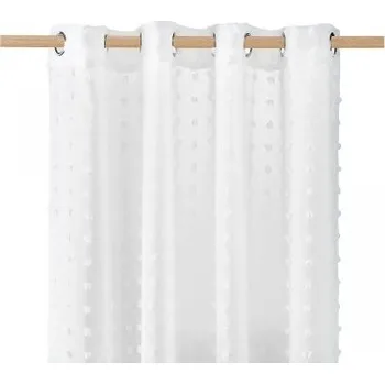 Bílá záclona CASABLANCA na kruhy 140 x 250 cm