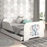 Dětská postel MIKI 160 x 80 cm se slonem