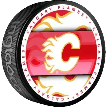 Puk Hokejový suvenýr INGLASCO CALGARY FLAMES MEDALLION BLISTER UNI Černá, Červená, Bílá