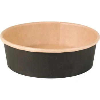 Jednorázové nádobí FirstPack Papírová miska kraft/černá Ø150mm 700ml 45ks