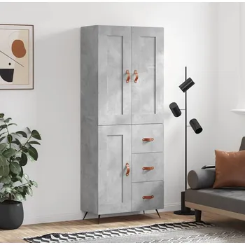 Příborník do zásuvky vidaXL Skříň highboard 69,5 x 34 x 180 cm kompozitní dřevo [3199981] Barva: Betonová šedá