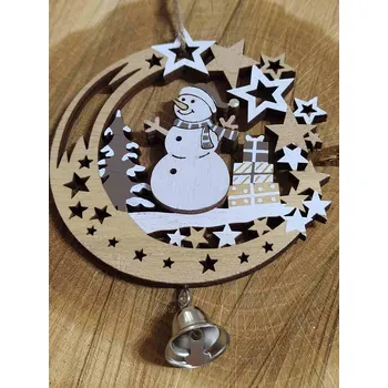 Vánoční dekorace Vánoční dekorace k zavěšení sněhulák s rolničkou