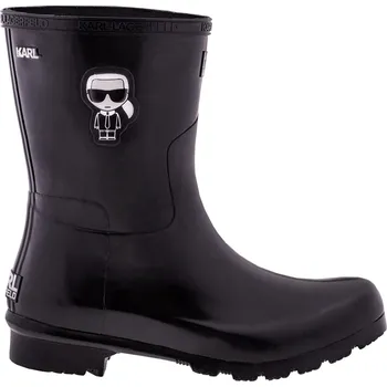 Dámské kozačky Dámské Holínky KARL LAGERFELD KALOSH IKONIC MIDI HI SHINE KL47073-V00 – Černá 40