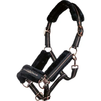 HKM Ohlávka s beránkem Rosegold HKM, black/rose-gold PONY