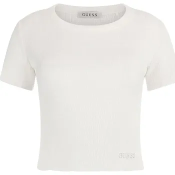 Dámské tričko Dámské Tričko s krátkým rukávem GUESS SS CN SMOKED TOP W3GP34KBQI0-G011 – Bílá XL