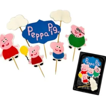 Jedlá dekorace na dort Cukrová figurka zápich prasátko Pepa - K Decor