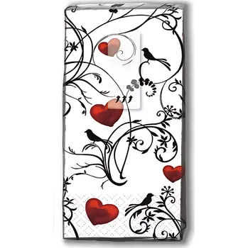 Papírový ubrousek Paper Design Papírové kapesníčky 4-vrstvé, zamilovaný motiv - ORNAMENT WITH HEARTS 10ks