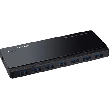 USB hub TP-LINK 7 ports USB 3.0 Hub V5.0 with 2 power charge ports 2.4A Max Desktop a 12V/4A power adapter included