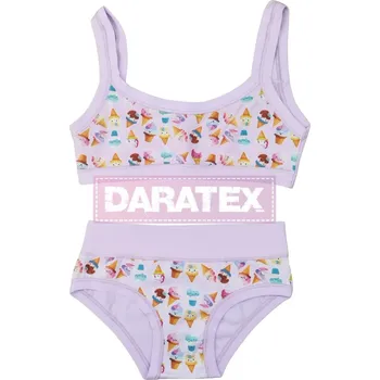 Dívčí oblečení EMY bimba dívčí souprava BB745+B2843 fialová