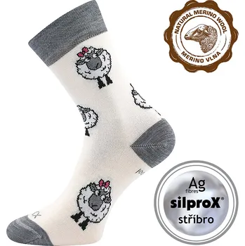Dámské ponožky VoXX dámské merino ponožky Vlněnka bílá