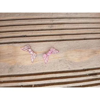 Materiál na výrobu šperku andělská křídla - plast, 20 x 10 mm, tm. růžová