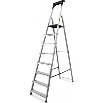Žebřík Hliníkový žebřík s 8 schůdky, policí a nosností 150 kg
