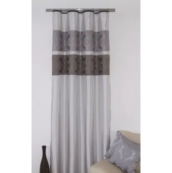 Závěs Stříbrný závěs k přehozu se šedým vzorem Šířka: 140 cm | Délka: 250 cm (v sadě 1 kus)