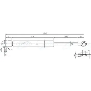 Kapota Plynová vzpěra 216mm - 350mm, 350N