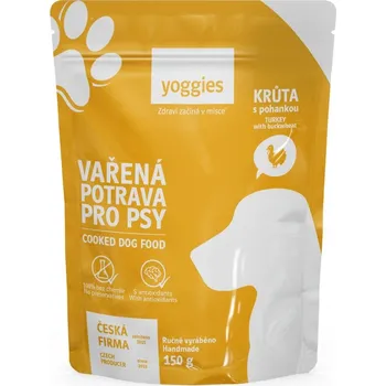 Krmivo pro psa Yoggies Vařená potrava pro psy krůtí maso s pohankou 150 g
