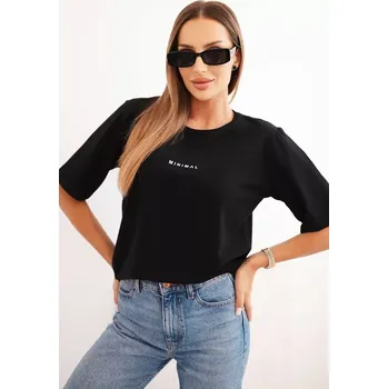 Dámská halenka Polski Dámská bavlněná blůza s potiskem Minimal černá Polski černá 3403963