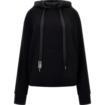 Dámská mikina Dámská Mikina GUESS HOODED SCUBA SWEATSHIRT W4RQ04KBYE2-JBLK – Černá L