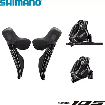 Brzda na kolo Řadící / brzdové páky SHIMANO 105 Di2 ST-7170 Disc 12s včetně třmenů flatmount