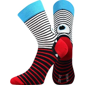 BOMA chlapecké ponožky Ksichtík-C červená