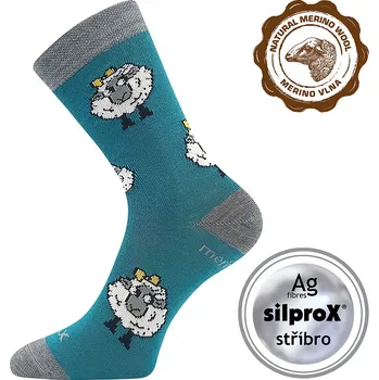 Dětské termo ponožky VoXX merino ponožky Vlněnka dětská modrozelená