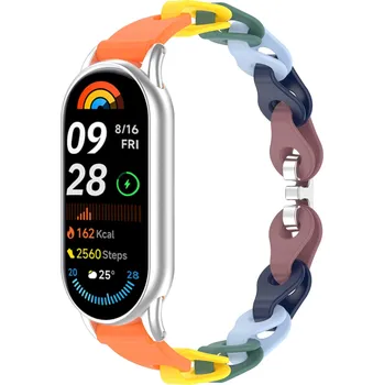 Chytré hodinky Silikonový řetízkový řemínek Mi Band 8/9/10 Barva náramku: Vícebarevná