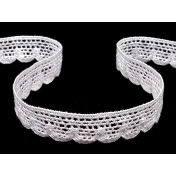 Krajka Krajka bavlněná šíře 15mm paličkovaná bílá
